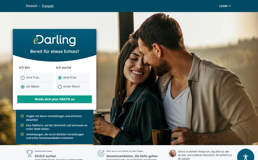 Startseite von eDarling