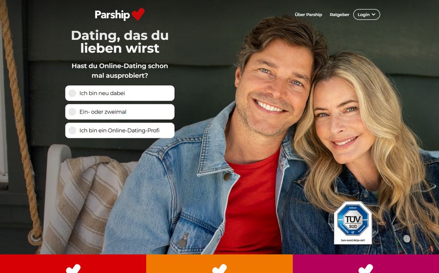 Startseite von Parship