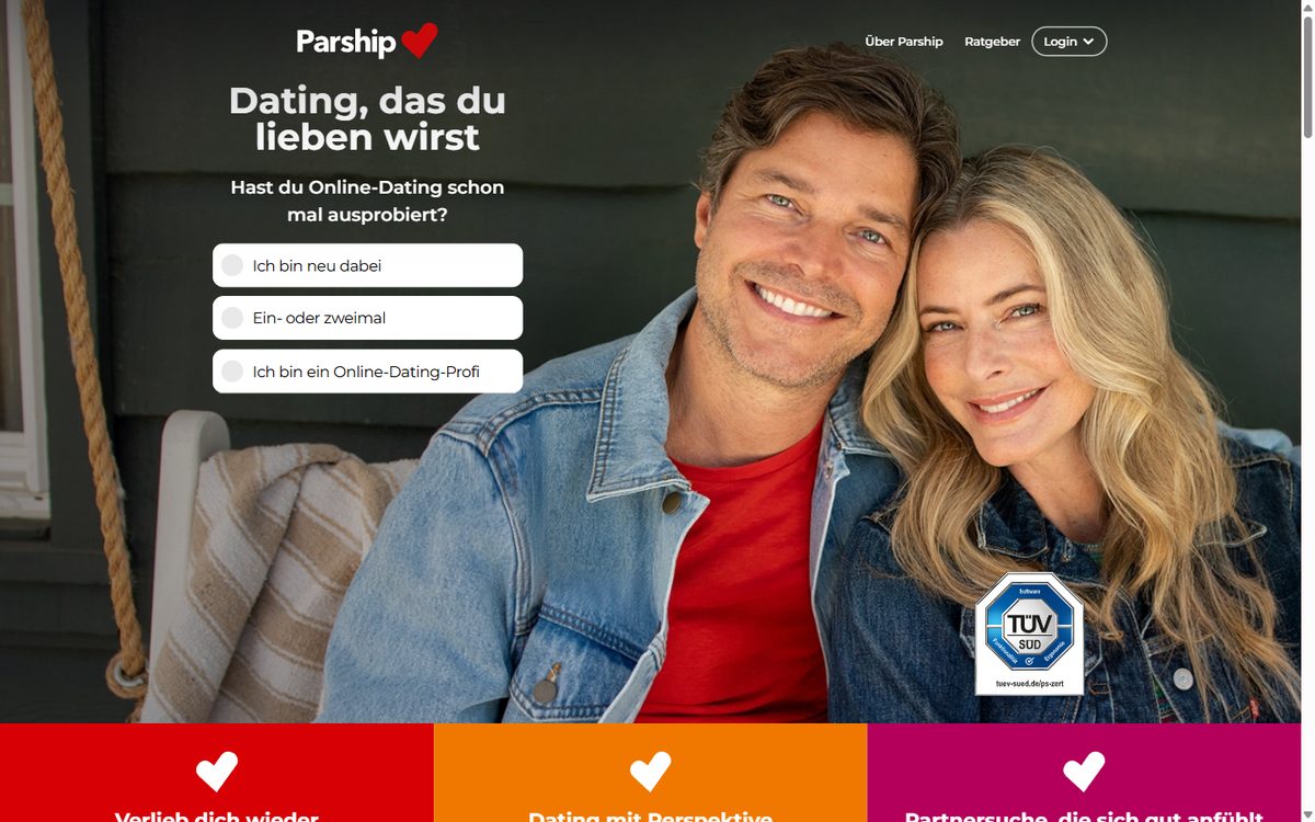 Startseite von Parship